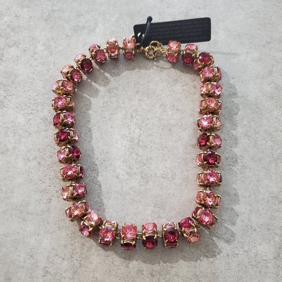 Jcrew Necklace Twisted Crystal Pink 